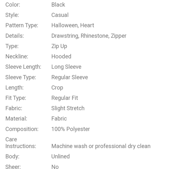 FLOEMS RHINESTONE SKELTON HEART CROP ZIPPER HOODIE NWT - Picture 6 of 6